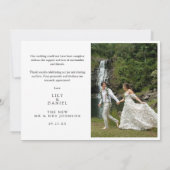 水彩画の野生の花と花畑のウェディングフォト サンキューカード (裏面)