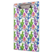 水彩画の野生の花のサボテンパターン クリップボード (左)