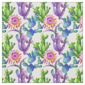 水彩画の野生の花のサボテンパターン ファブリック (見本)