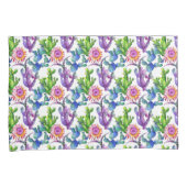 水彩画の野生の花のサボテンパターン 枕カバー (正面右)