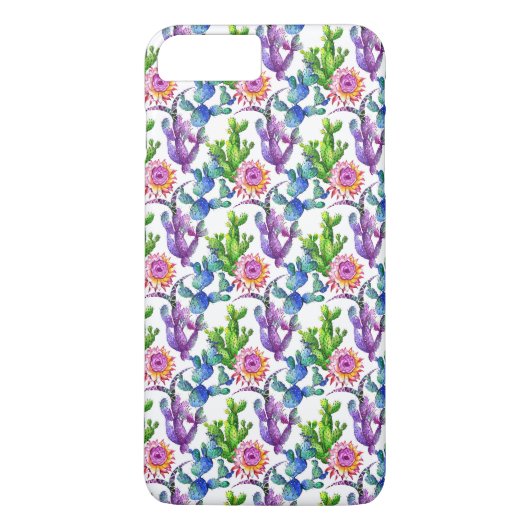 水彩画の野生の花のサボテンパターン Case-Mate iPhoneケース (裏面)