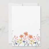 水彩画の野生の花のファーストバースデー 招待状 (裏面)