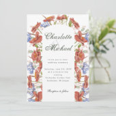 水彩画の野生の花の結婚式の招待状 招待状 (スタンド正面)