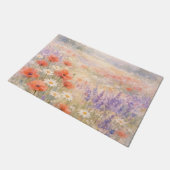 水彩画の野生の花の草原の風景 ドアマット (アングル)