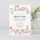 水彩画の野生の花の草原 招待状 (スタンド正面)