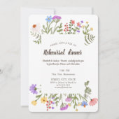 水彩画の野生の花の草原 招待状 (正面)