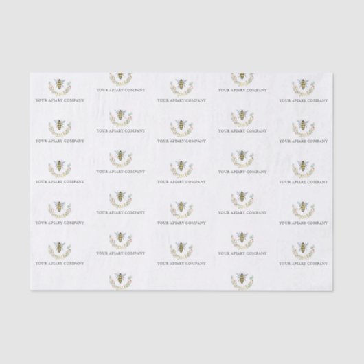 水彩画の野生の花の蜂蜜の養蜂場 薄葉紙 (正面)