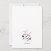 水彩画の野生の花をあしらったエレガントな結婚式の招待状 招待状 (裏面)