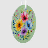 水彩画の野生の花 オーナメント (正面)
