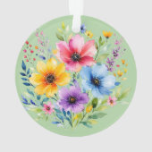 水彩画の野生の花 オーナメント (裏面)