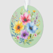 水彩画の野生の花 オーナメント (正面)