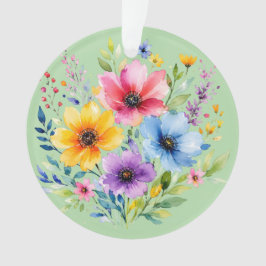 水彩画の野生の花 オーナメント