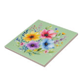 水彩画の野生の花 タイル (側面)