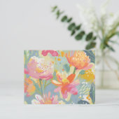 水彩画の野生の花 ポストカード (スタンド正面)
