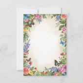 水彩画の野生の花 STD に 蝶々 セーブザデート (裏面)