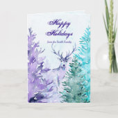 水彩画の野生動物と一緒に楽しいホリデー シーズンカード (正面)