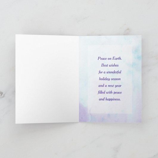 水彩画の野生動物と一緒に楽しいホリデー シーズンカード (内部)