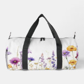 水彩画の野花のフィールド ダッフルバッグ (裏面)