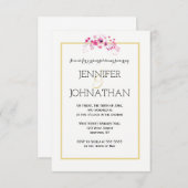 水彩画の金ゴールドのリハーサルの夕食の招待状 招待状 (正面/裏面)