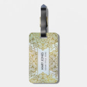 水彩画の金ゴールドの曼荼羅 ラゲッジタグ (裏面縦)