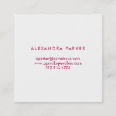 水彩画の金ゴールドのGeodeピンクおよびフェイクな|の正方形 スクエア名刺 (裏面)