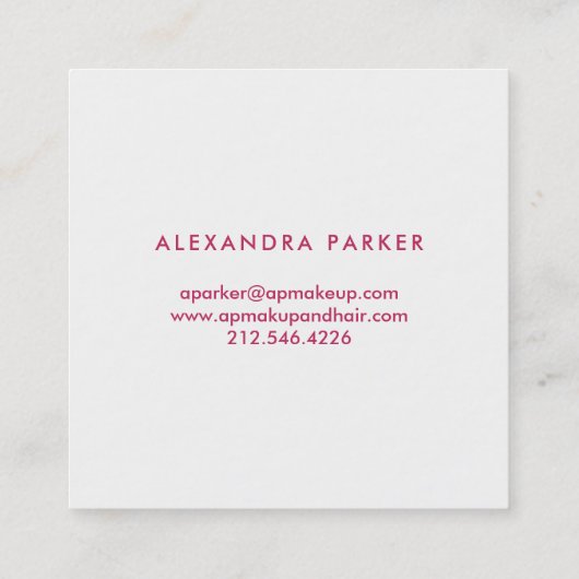 水彩画の金ゴールドのGeodeピンクおよびフェイクな|の正方形 スクエア名刺 (裏面)