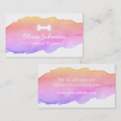 水彩画の銀河系のピンクの女性のフィットネスのトレーナー 名刺 (正面/裏面)