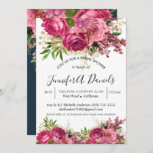 水彩画の開花のブライダルシャワーの招待状 招待状 (正面/裏面)