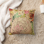 水彩画の開花1及び3 クッション (ブランケット)