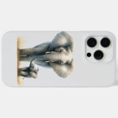 水彩画の雄大なアフリカゾウと赤ちゃん Case-Mate iPhoneケース (裏面 (横))