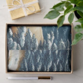 水彩画の雄鹿（ブルーエルク）小川のティッシュペーパー 薄葉紙 (ギフト)