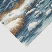 水彩画の雄鹿（ブルーエルク）小川のティッシュペーパー 薄葉紙 (詳細)