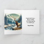 水彩画の雄鹿 ロッキーマウンテン 誕生日 カード (内部)