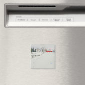 水彩画の雪景色マグネット マグネット (インサイチュ (食洗機))