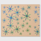 水彩画の雪片の包装紙 ラッピングペーパー (フラット)