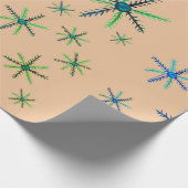 水彩画の雪片の包装紙 ラッピングペーパー (角)