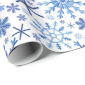 水彩画の雪片の包装紙 ラッピングペーパー (ロールコーナー)