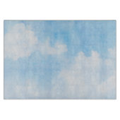 水彩画の雲および空の背景 カッティングボード (正面)