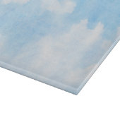 水彩画の雲および空の背景 カッティングボード (角)