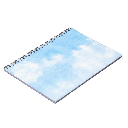 水彩画の雲および空の背景 ノートブック (左側)