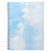 水彩画の雲および空の背景 ノートブック (正面)