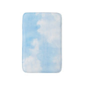 水彩画の雲および空の背景 バスマット (正面縦)