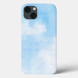 水彩画の雲および空の背景 iPhone 13ケース