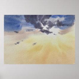 水彩画の雲の絵  ポスター