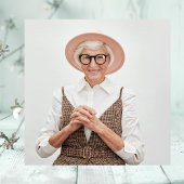 水彩画の青いアジサイ 90歳の誕生日 招待状