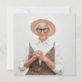 水彩画の青いアジサイ 90歳の誕生日 招待状 (裏面)