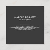 水彩画の青いドアの不動産の評価人 スクエア名刺 (裏面)