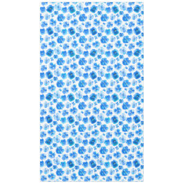 水彩画の青いパンジーの花の花のテーブルクロス テーブルクロス