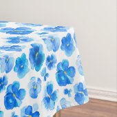 水彩画の青いパンジーの花の花のテーブルクロス テーブルクロス (インサイチュ)