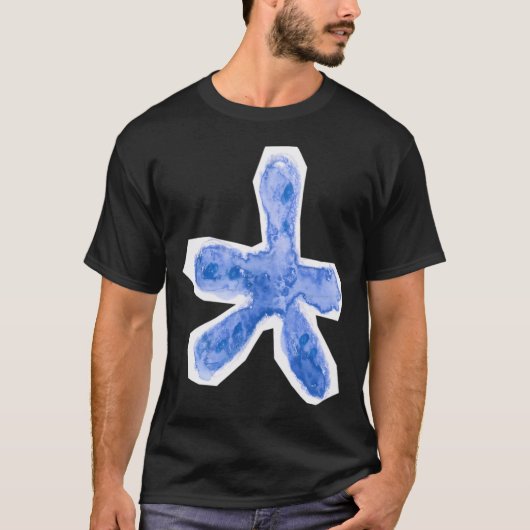 水彩画の青いヒトデ Tシャツ (正面)